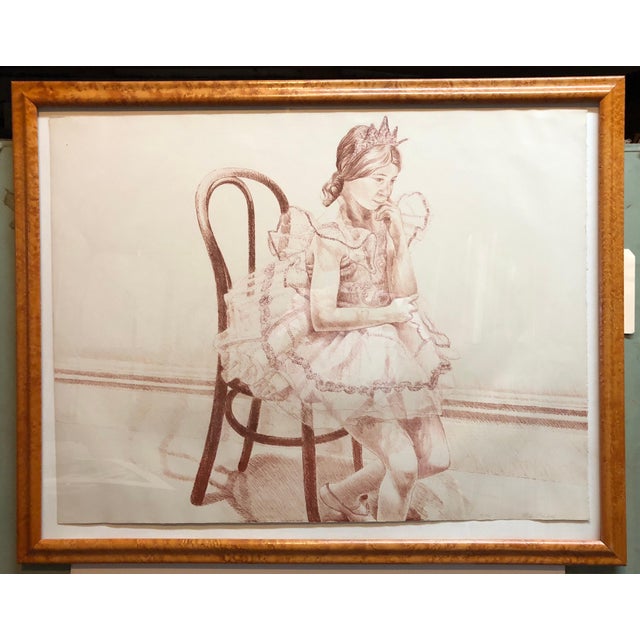 Brown Philip Pearlstein, Girl in Ballerina Dress (Thonet Chair) Color Lithograph, American Modernist, c.1970 For Sale - Image 8 of 8