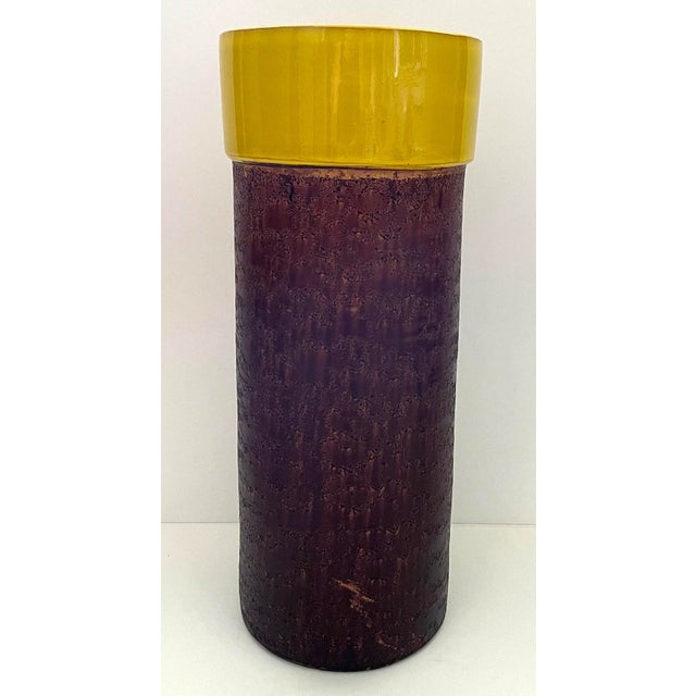 Mid-Century Modern Late 20th Century Tall Italian Ceramic Vase For Sale - Image 3 of 6