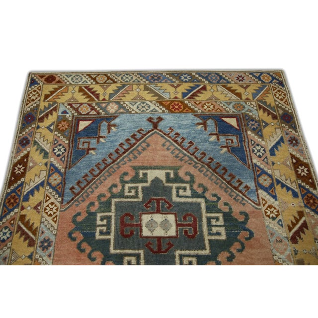 1960s Multicolor Vintage Turkish Rug 4'8" X 7' For Sale - Image 4 of 7