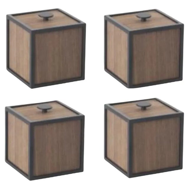 Smoked Oak Frame Boxes by Lassen, Set of 4 For Sale - Image 9 of 9