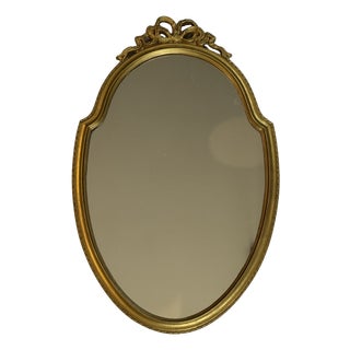 Louis XVI Style Oval Gilded Mirror For Sale