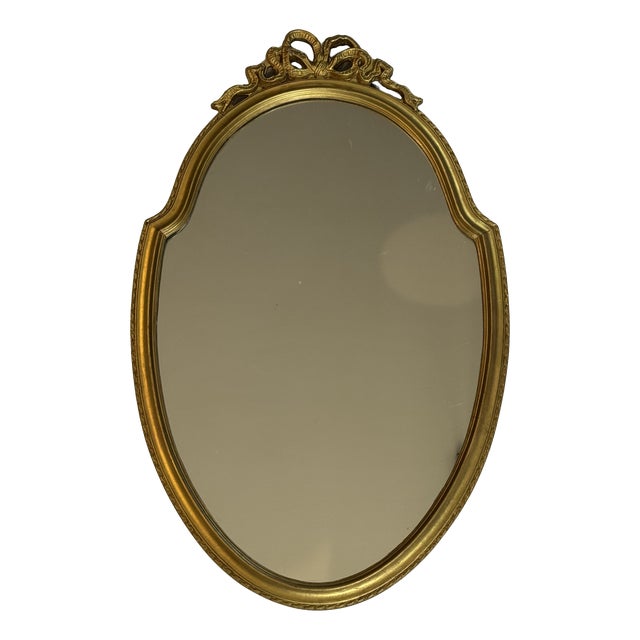 Louis XVI Style Oval Gilded Mirror For Sale