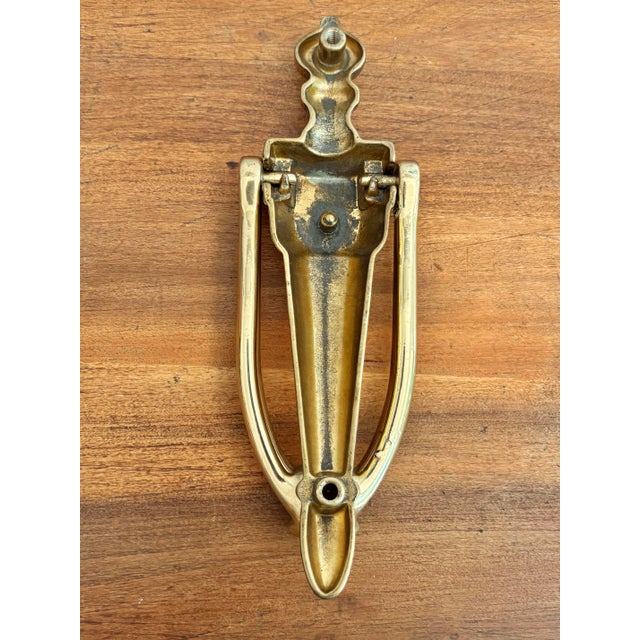 Vintage Traditional Brass Door Knocker For Sale - Image 4 of 5