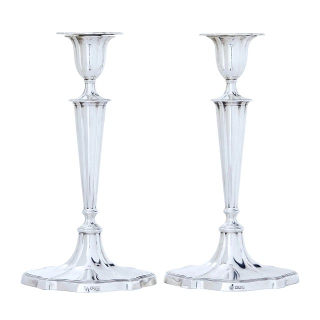 Early 20th Century Sterling Silver Candlesticks, Set of 2 For Sale - Image 9 of 9