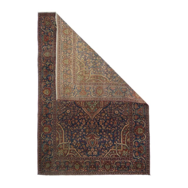 Antique Mohtasham Kashan Rug 4'2'' X 6'6'' For Sale - Image 4 of 11