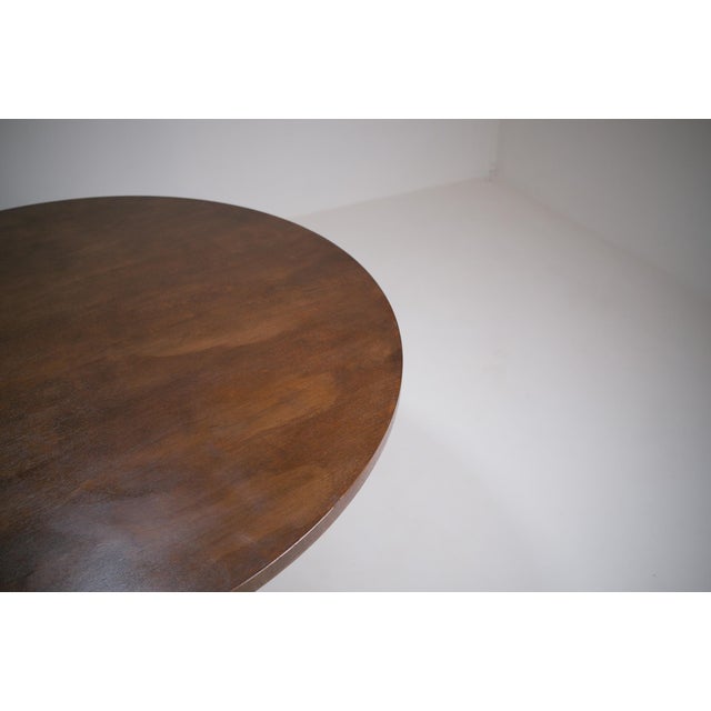 Brown French Modern Round Dining Table, 1950 For Sale - Image 8 of 18