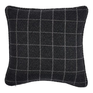 Schumacher Colorado 22" Pillow in Charcoal/Nickel For Sale