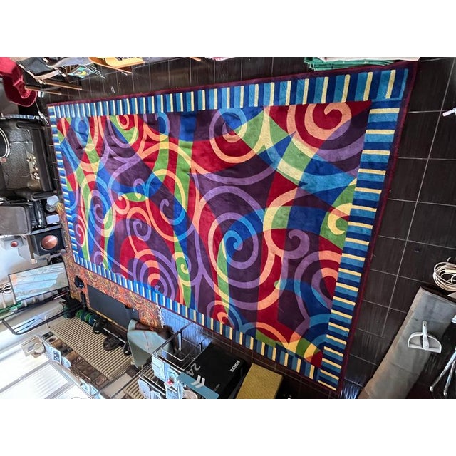 Large Abstract Wool Rug for Hilton Hotel, 1980s For Sale - Image 6 of 9