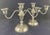 Up for sale a stylish pair of Gorham Buttercup weighted sterling 3 light floral candelabra circa 1950's. The candelabra...