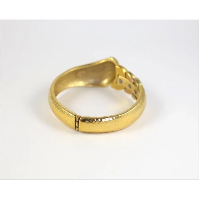 1970s Goldtone Clamp Bracelet For Sale In New York - Image 6 of 11