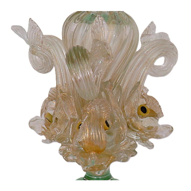 FREE SHIPPING ANYWHERE IN THE CONTINENTAL US! This is an Italian Murano glass compote with dolphins. Mid 20th century....