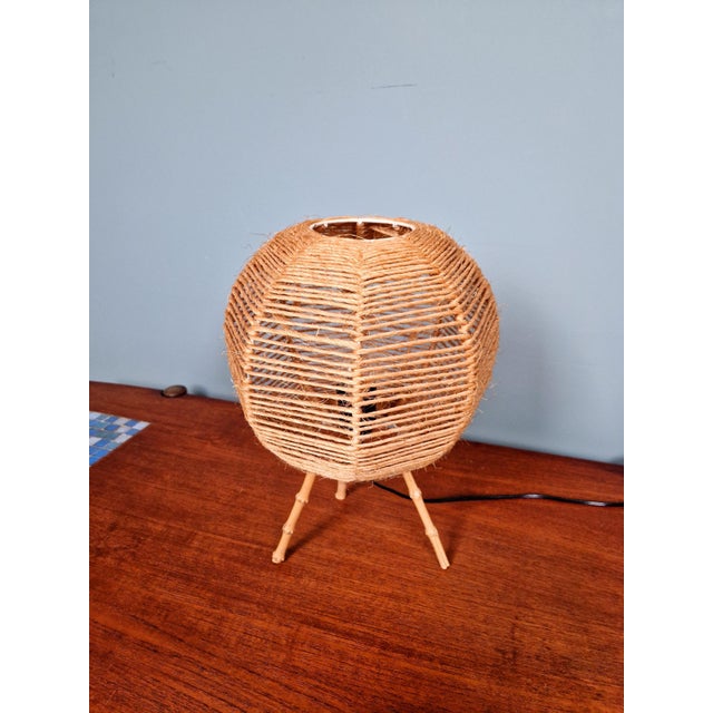 Vintage Tripod Rope Table Lamp, 1960s For Sale - Image 3 of 13