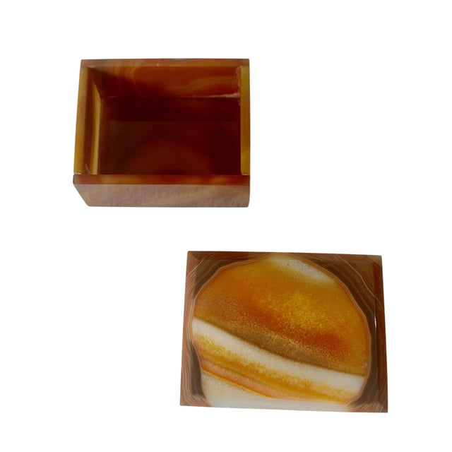 Stone Vintage Agate Box Circa 1950s For Sale - Image 7 of 10