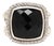 David Yurman Diamond and Black Onyx Statement Ring, Sterling Silver, Size 6.5 For Sale
