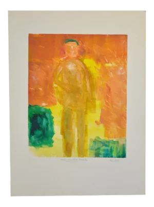 Arthur Krakower (1921-2006) Original Monotype "Man on the Beach"