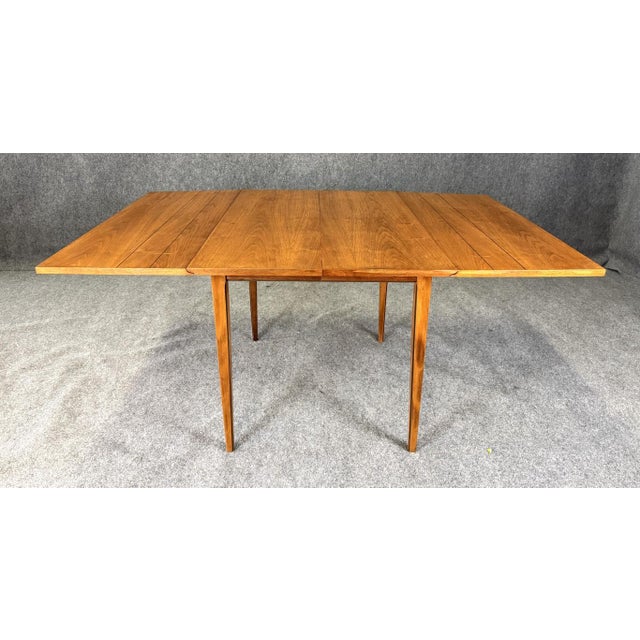 Mid 20th Century Mid-Century Modern Lane Tuxedo Bowtie-Inlaid Drop Leaf Dining Table For Sale - Image 5 of 15
