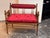 Red Antique Victorian Red Damask Upholstered Settee For Sale - Image 8 of 12