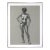 "Standing Figure" Nude in Charcoal and Color Pencil on Paper by George Wishon For Sale