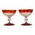 Early 20th Century Cranberry Glass Champagne Saucers- A Pair For Sale