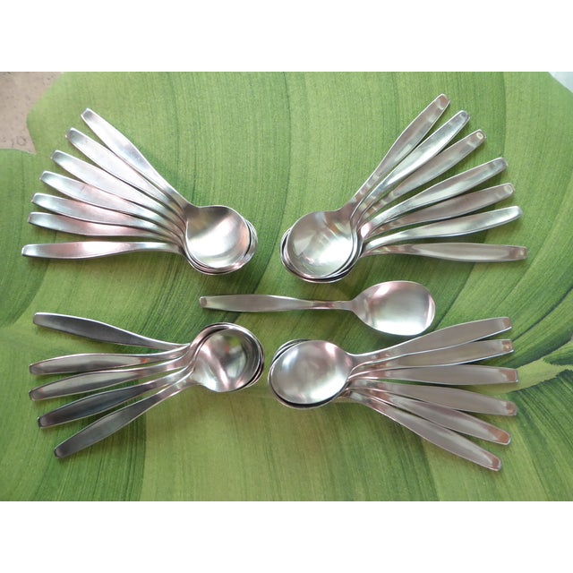 Silver Henckels Mid Century Modern Azur Flatware Satin-Finish 111 Pcs. Germany 1960s For Sale - Image 8 of 10