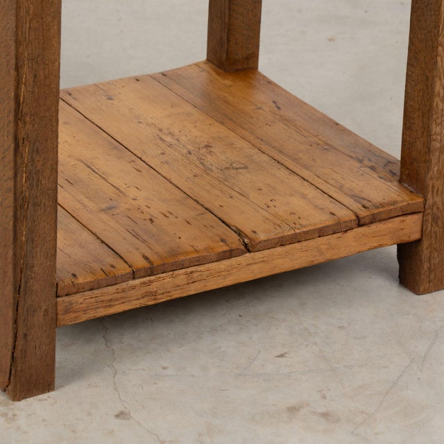 Late 19th Century Hungarian Rustic Pine Side Table With Lower Shelf For Sale - Image 11 of 14