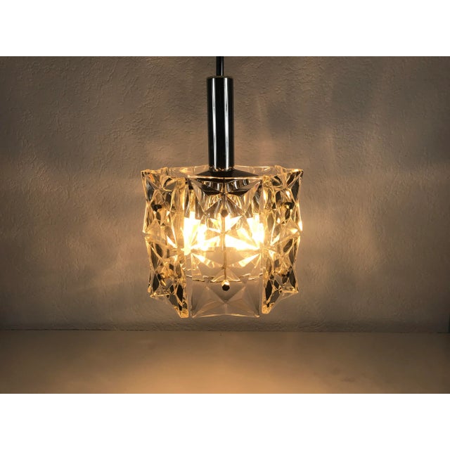 Crystal Glass Hanging Lamp by Kinkeldey, 1960s For Sale - Image 15 of 16