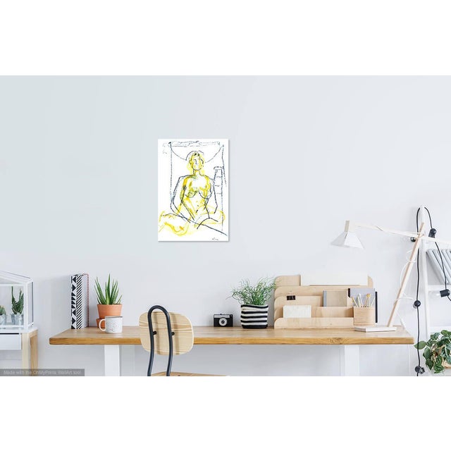 "Modern Model" Contemporary Abstract Figurative Nude Ink Drawing by Martha Holden For Sale - Image 4 of 6