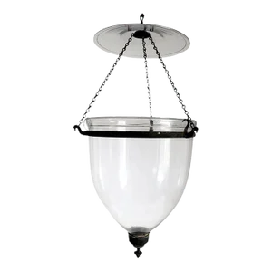 19th Century Large Anglo Indian Regency Style Clear Glass Hall Lantern