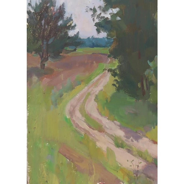 1970s Original Spring Landscape Oil Painting, Ukrainian Impressionism, 1973 70-50 For Sale - Image 5 of 6