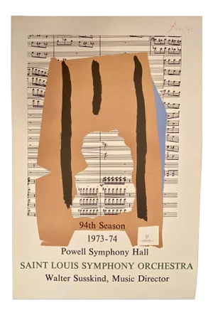 Robert Motherwell "Powell Symphony Hall" Saint Louis Symphony Orchestra, 94th Season, 1973-74 Print, Holiday Sale