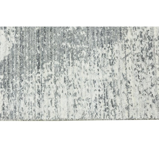Textile 9x12 Versatile Freya Gray Silver Abstract Contemporary Handmade Wool Carpet Rug For Sale - Image 7 of 11