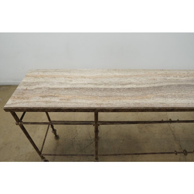 Metal Hooker La Grange St James Metal and Stone Console For Sale - Image 7 of 17