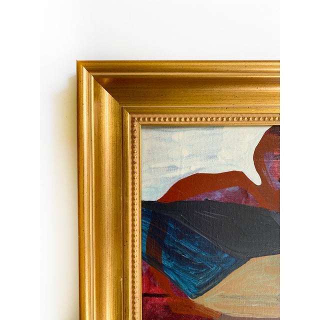 Abstract "Love Land" 2026 Painting by Jessalin Beutler With Vintage Frame For Sale - Image 3 of 3