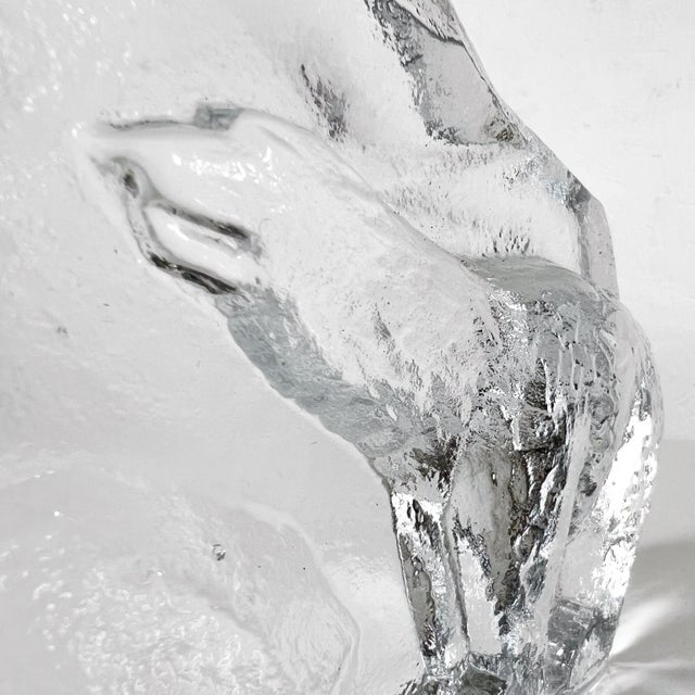 Handmade Polar Bear Crystal Art Glass Paperweight Magnor of Norway For Sale - Image 9 of 12