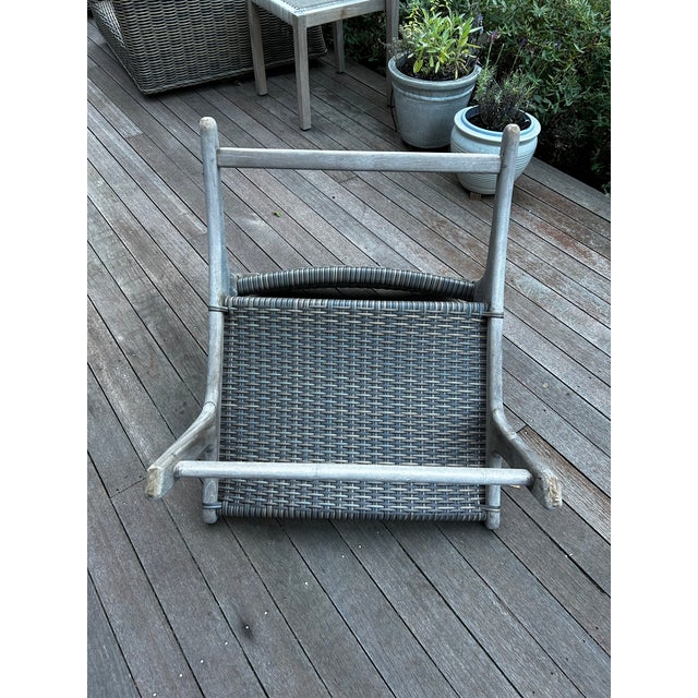Co9 Design Arden Adirondack Chair, Natural Teak With Grey Wicker For Sale - Image 10 of 12