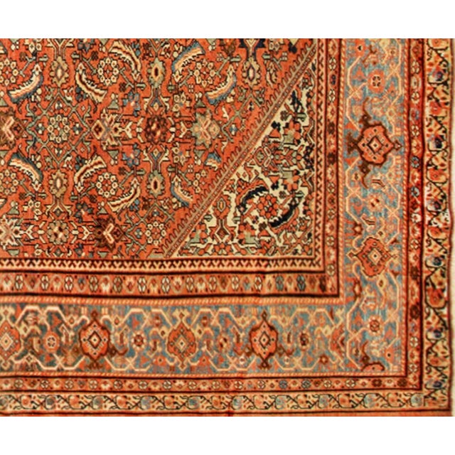 Textile Antique Persian Sultanabad Oriental Carpet, Room Size, with Medallion For Sale - Image 7 of 8