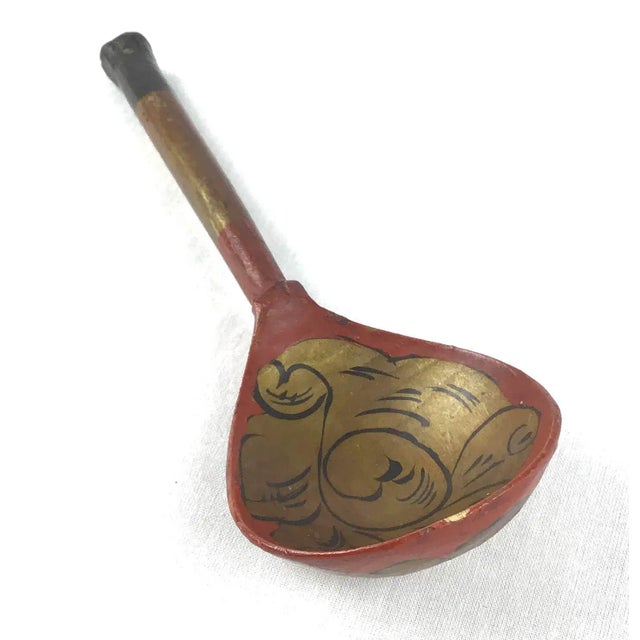 1900 - 1909 Antique Wooden Spoon From Thailand For Sale - Image 5 of 9