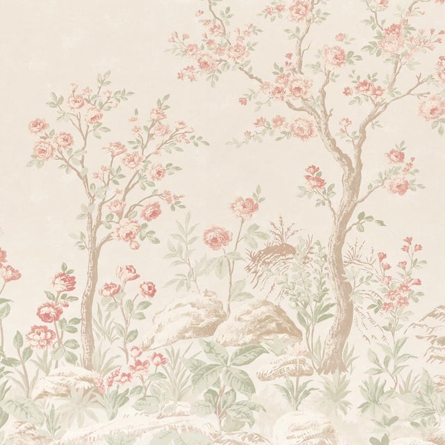 American Schumacher Charlotte's Garden Panel Set In Petal For Sale - Image 3 of 7
