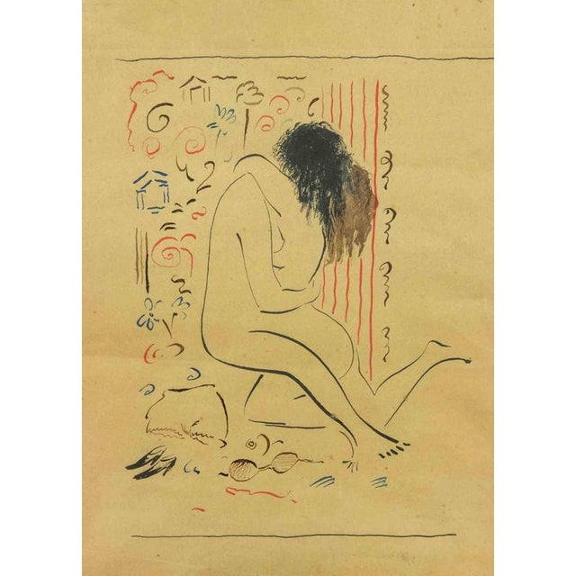 Gino Bonichi, Nude Love, 1924, Ink Drawing, Framed For Sale - Image 4 of 4