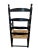 18th Century 18th Century Ladder-Back Chairs with Curve-Top Slat-Back, Black Paint With Gold Colored Accents, Rush Seat, Hand-Turned Finials and Mushroom Handholds For Sale - Image 5 of 12