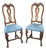 Late 20th Century Pair Italian Provincial Style Carved Walnut and Upholstered Side Chairs For Sale