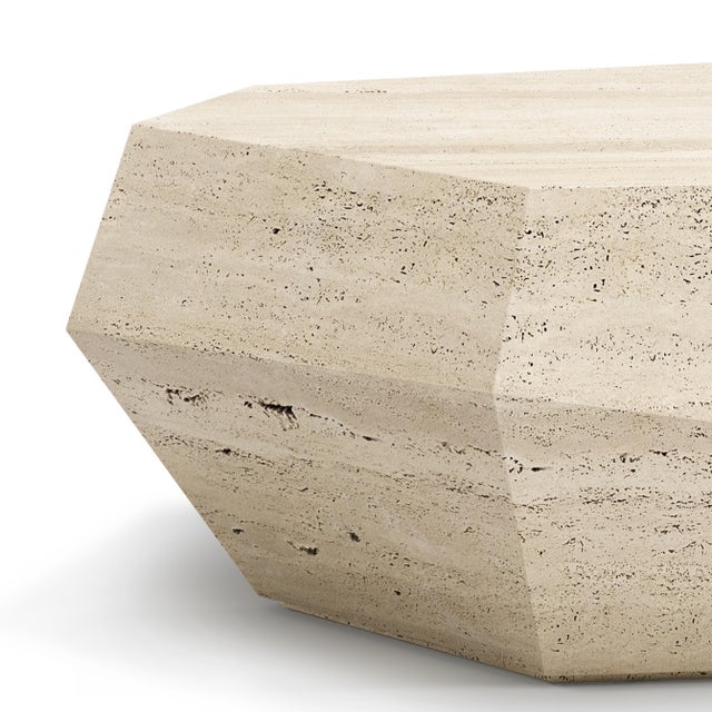 Three Rocks Low Coffee Table in Roman Travertine Stone from Insidherland, in New conditions. Designed from 2000 Labeled by...