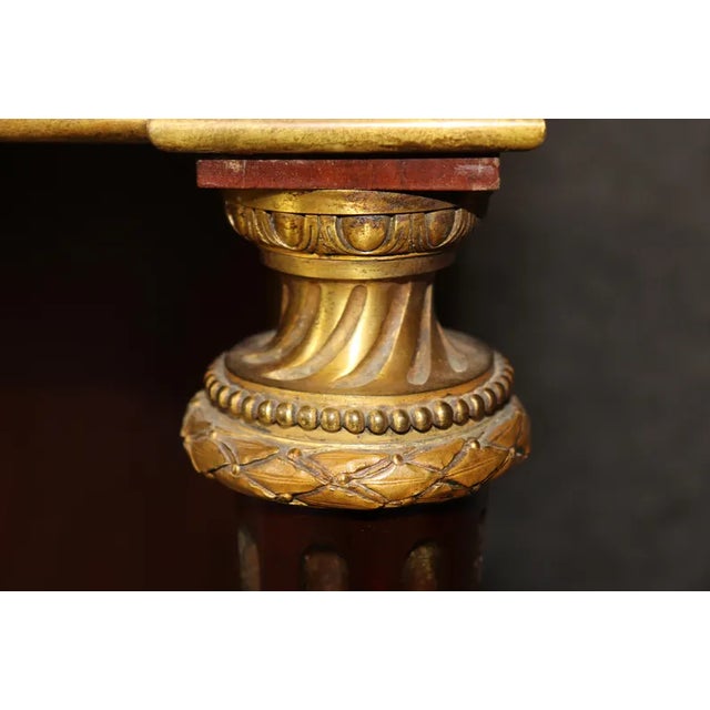 Bronze Exceptional 19th Century French Louis XVI Style Marble-Top Console Table With Ormolu Accents For Sale - Image 8 of 18