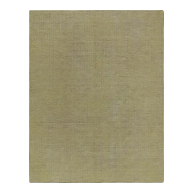 Rug & Kilim’s Contemporary Rug in Chartreuse Green With Subtle Stripes For Sale