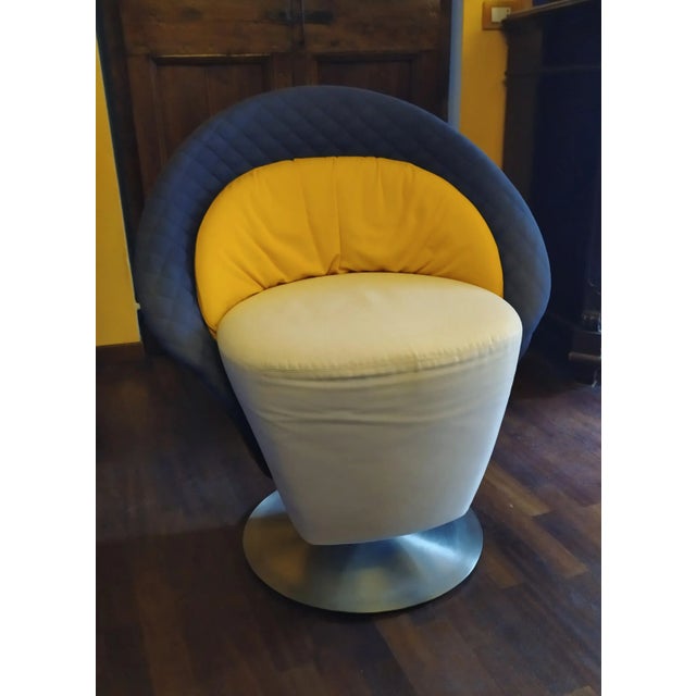 Small Italian Swivel Armchair, 1980s For Sale - Image 3 of 6