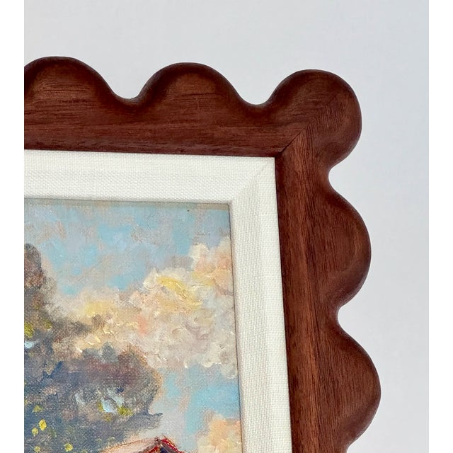 1980s Vintage Landscape Oil on Canvas Painting, "Breuckman House" by William Barkin, 1988 For Sale - Image 5 of 7