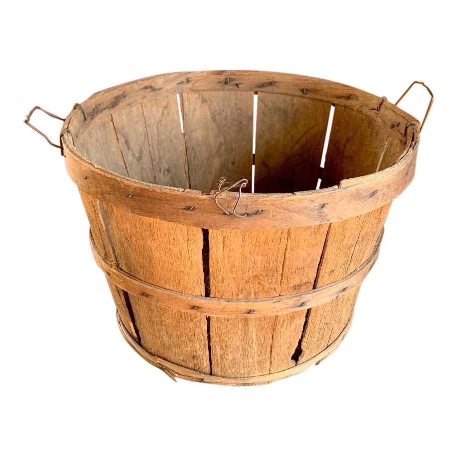 Antique Apple Picking Basket, Vintage Farm | Chairish