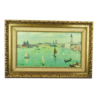 Paul Lucien Maze, Grand Canal of Venice, 1950s, Oil on Cardboard For Sale