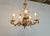 1940 French Tole Bronze With Ceramic Flowers Chandelier For Sale In New York - Image 6 of 8