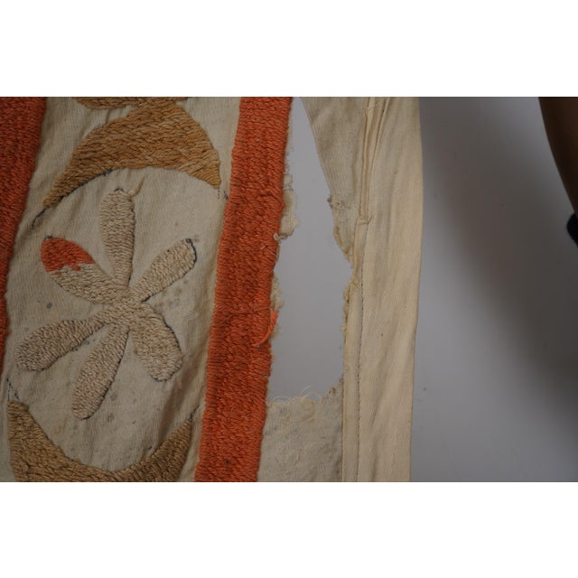 Suzani Beige Tapestry - Pastel Color Uzbek Table Cloth For Sale - Image 4 of 10